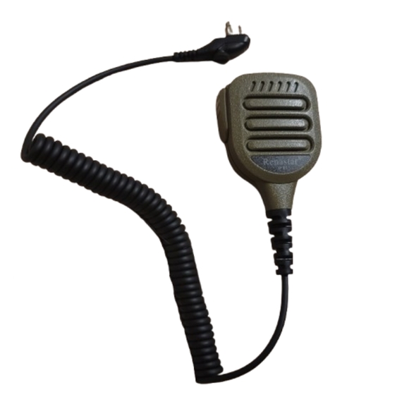 Retevis Microphone Shoulder Speaker Olive Green Handheld Waterproof Lapel Mic - Picture 1 of 7